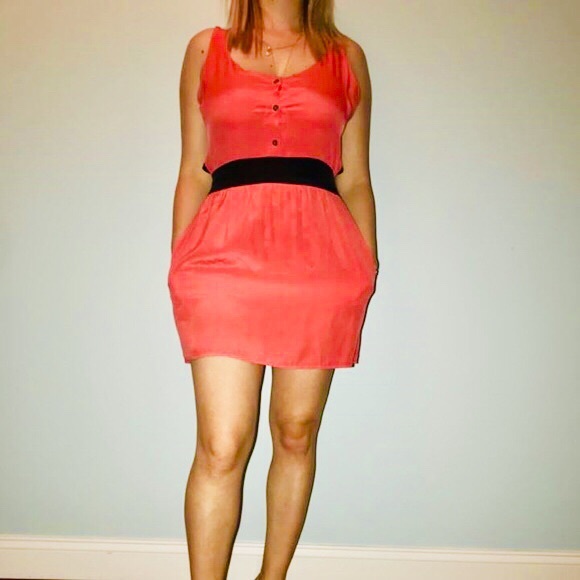 100% Silk Anthropologie Black Pink Cut-out Dress - Picture 4 of 10